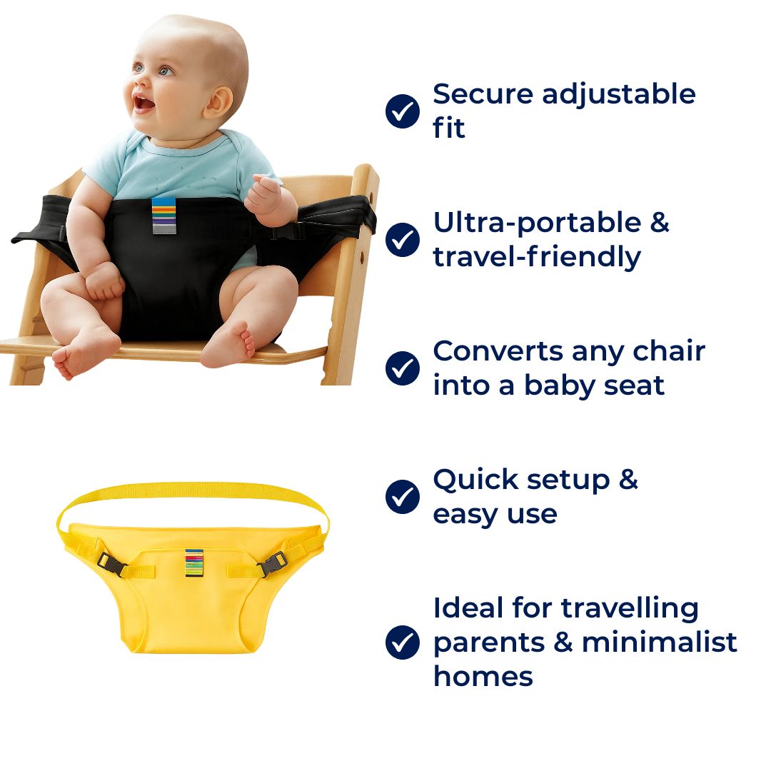 SeatGuard Baby Chair Harness Adjustable Secure Fit Breathable Cotton Portable Dining Safety Solution for Travel