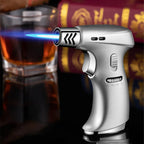 Portable Butane Torch Jet Flame Lighter Windproof Metal Outdoor Camping Cooking Ignition Tool