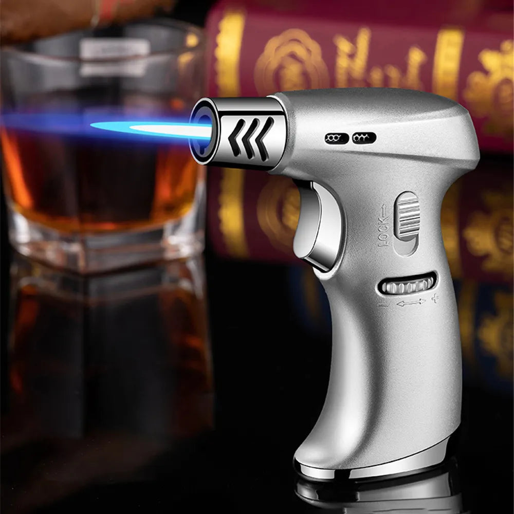 Portable Butane Torch Jet Flame Lighter Windproof Metal Outdoor Camping Cooking Ignition Tool