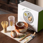 Ceramic Matcha Tea Set with Bamboo Whisk 4-Piece Traditional Japanese Tea Ceremony Kit Green
