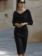 Elegant printed midi dress for women by Harrow, featuring stylish design and flowing fabric in a sophisticated silhouette.