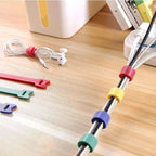 Self-Adhesive Reusable Nylon Cable Organizer Straps 20cm 50 Pieces Multicolor