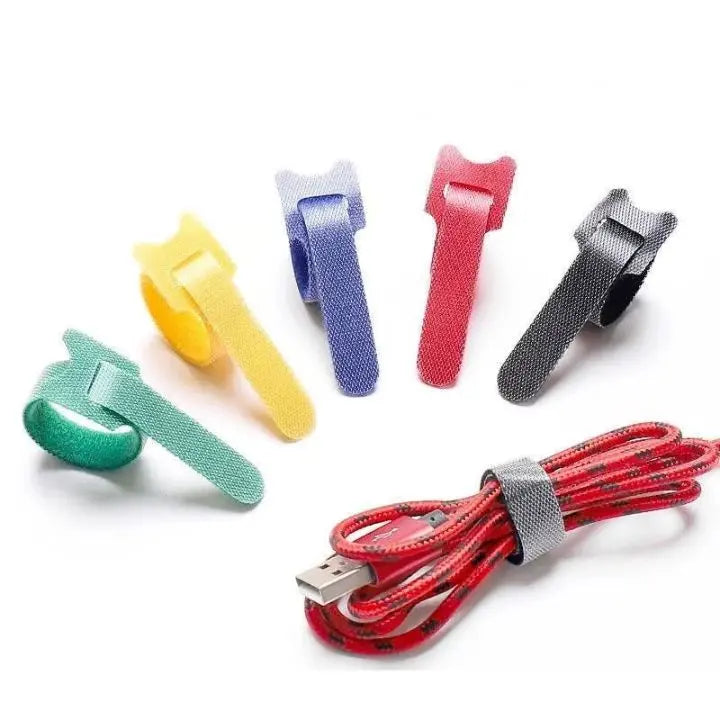 Self-Adhesive Reusable Nylon Cable Organizer Straps 20cm 50 Pieces Multicolor