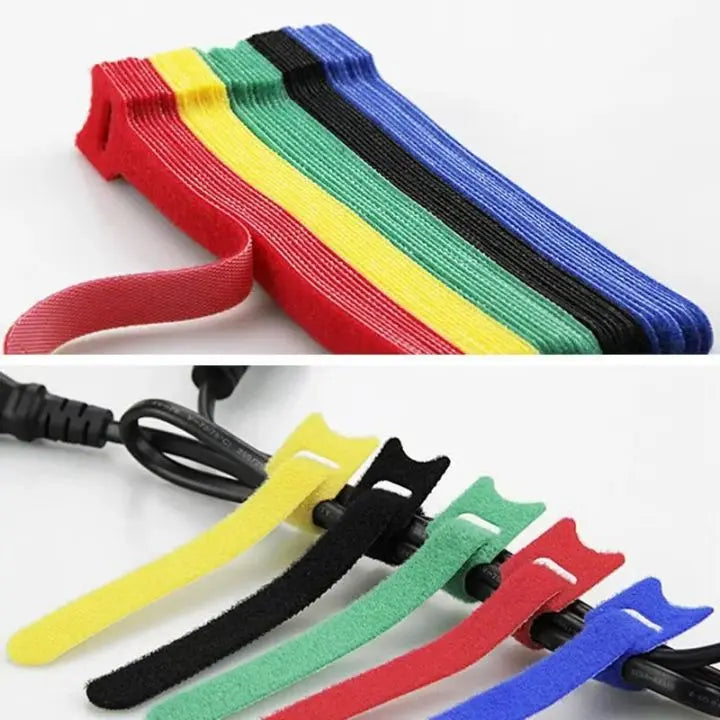 Self-Adhesive Reusable Nylon Cable Organizer Straps 20cm 50 Pieces Multicolor