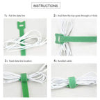 Self-Adhesive Reusable Nylon Cable Organizer Straps 20cm 50 Pieces Multicolor