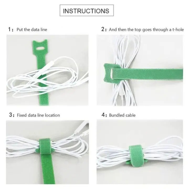 Self-Adhesive Reusable Nylon Cable Organizer Straps 20cm 50 Pieces Multicolor