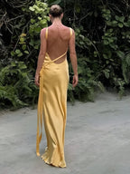 Zita | Elegant Satin Wedding Guest Maxi Dress for Women