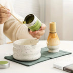 Japanese Ceramic Matcha Tea Bowl 4.5 Inch Traditional Design for Brewing and Serving