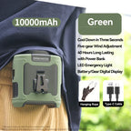 Portable Waist Fan with Power Bank 20000mAh, Hanging Neck Fan, LED Light, Strong Wind for Outdoor Work Sports