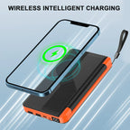 Solar Fast Charging Portable Power Bank 20000mAh Large Capacity Solar Charger with Compass and Lanyard