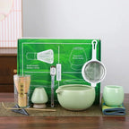 Complete Matcha Tea Set 10-Piece Bamboo Ceramic Stainless Steel Japanese Tea Tools