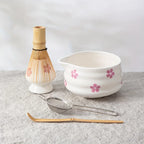 Cherry Blossom Ceramic Matcha Tea Set 5-Piece with Whisk Standard Size