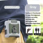 Portable Waist Fan with Power Bank 20000mAh, Hanging Neck Fan, LED Light, Strong Wind for Outdoor Work Sports