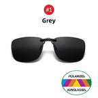 Clip-On Polarized Sunglasses UV400 with Square Frame for Prescription Glasses Driving Outdoor