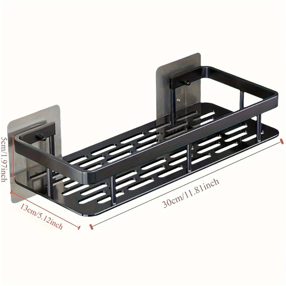 Wall-Mounted Shower Caddy Organizer Rust-Resistant Aluminium Shower Shelf Silver
