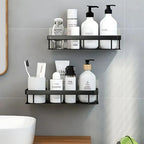 Wall-Mounted Shower Caddy Organizer Rust-Resistant Aluminium Shower Shelf Silver