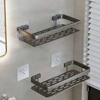 Wall-Mounted Shower Caddy Organizer Rust-Resistant Aluminium Shower Shelf Silver Finish