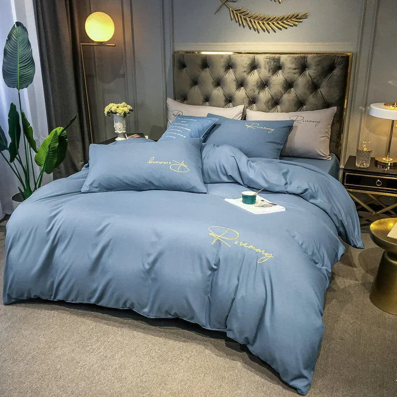 Harrow Luxury Embroidered Duvet Cover Soft Breathable Fabric 86.6x94.5 Inches Multiple Colors