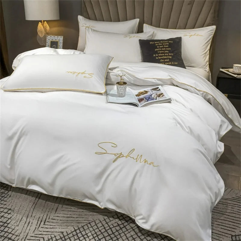 Harrow Luxury Embroidered Duvet Cover Soft Breathable Fabric 86.6x94.5 Inches Multiple Colors