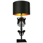 Gothic Skeleton Table Lamp USB Powered Resin and Textile Indoor Light 35cm Height