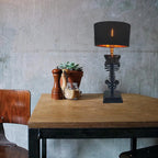 Gothic Skeleton Table Lamp USB Powered Resin and Textile Indoor Light 35cm Height