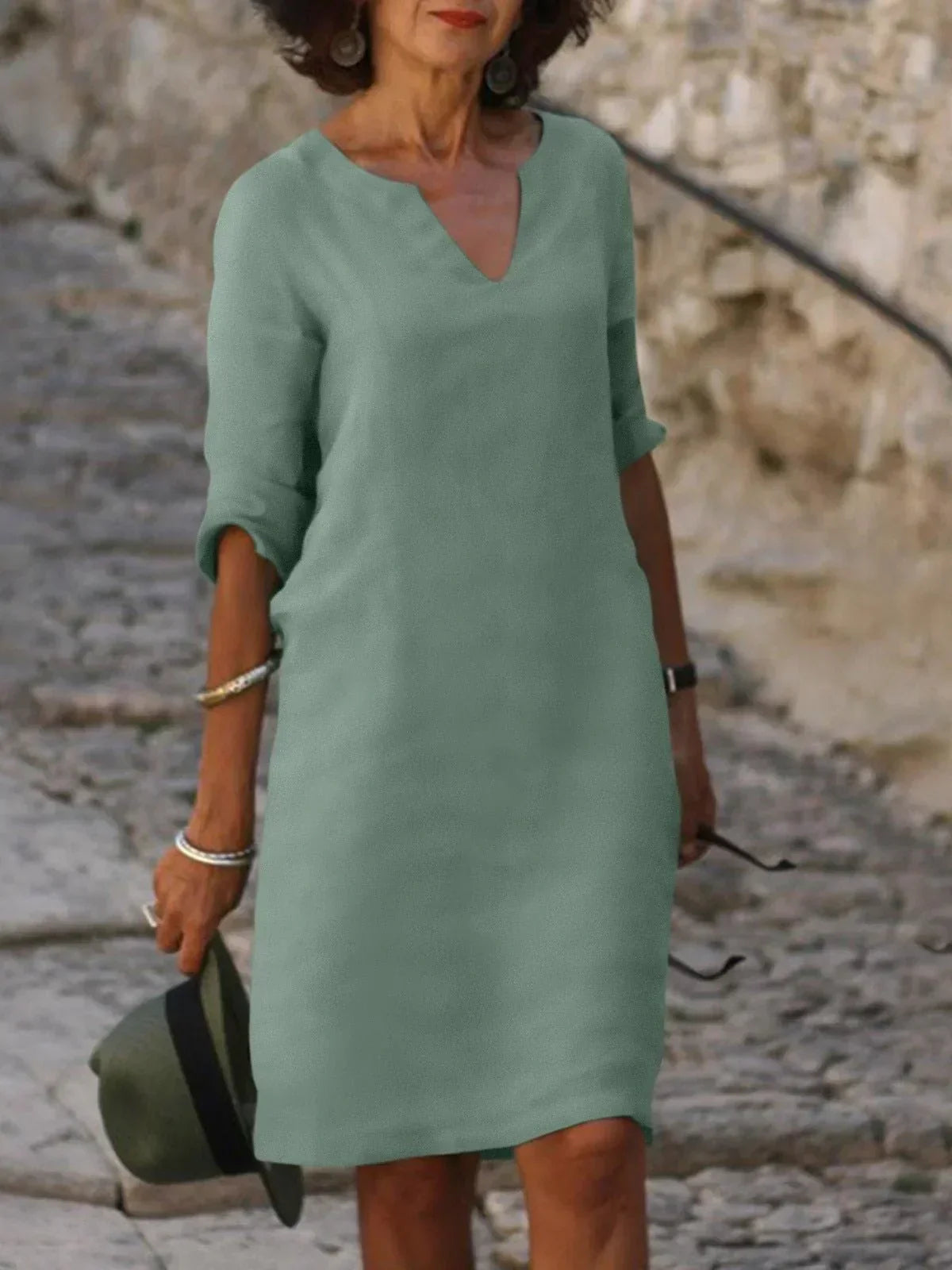 Elegant Skylar V-neck dress for women by Harrow, featuring a stylish summer design and lightweight fabric.