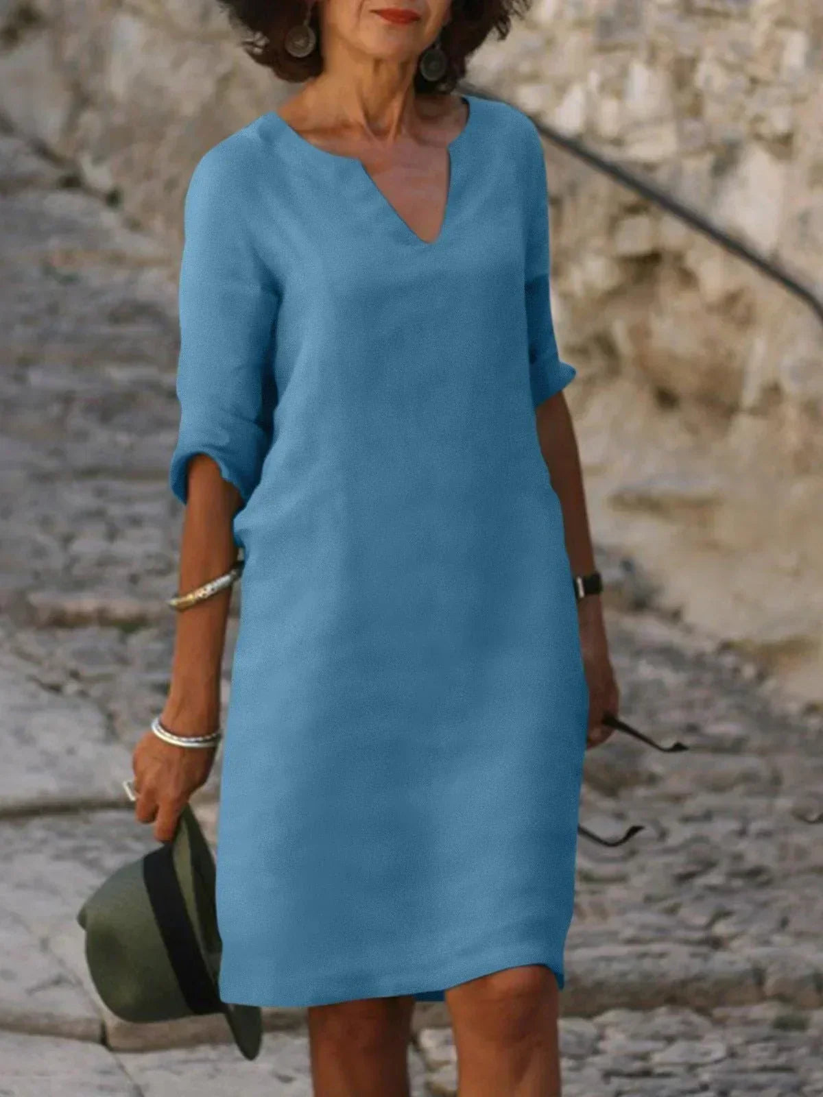 Elegant Skylar V-neck dress for women by Harrow, featuring a stylish summer design and flowing fabric.