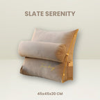 BackEase Triangular Support Pillow 45x45x20 cm Polyester Cotton 2-Pack for Reading and Relaxation