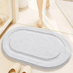Soft Microfiber Oval Bath Mat Non-Slip Quick-Drying Bathroom Rug for Comfort and Safety