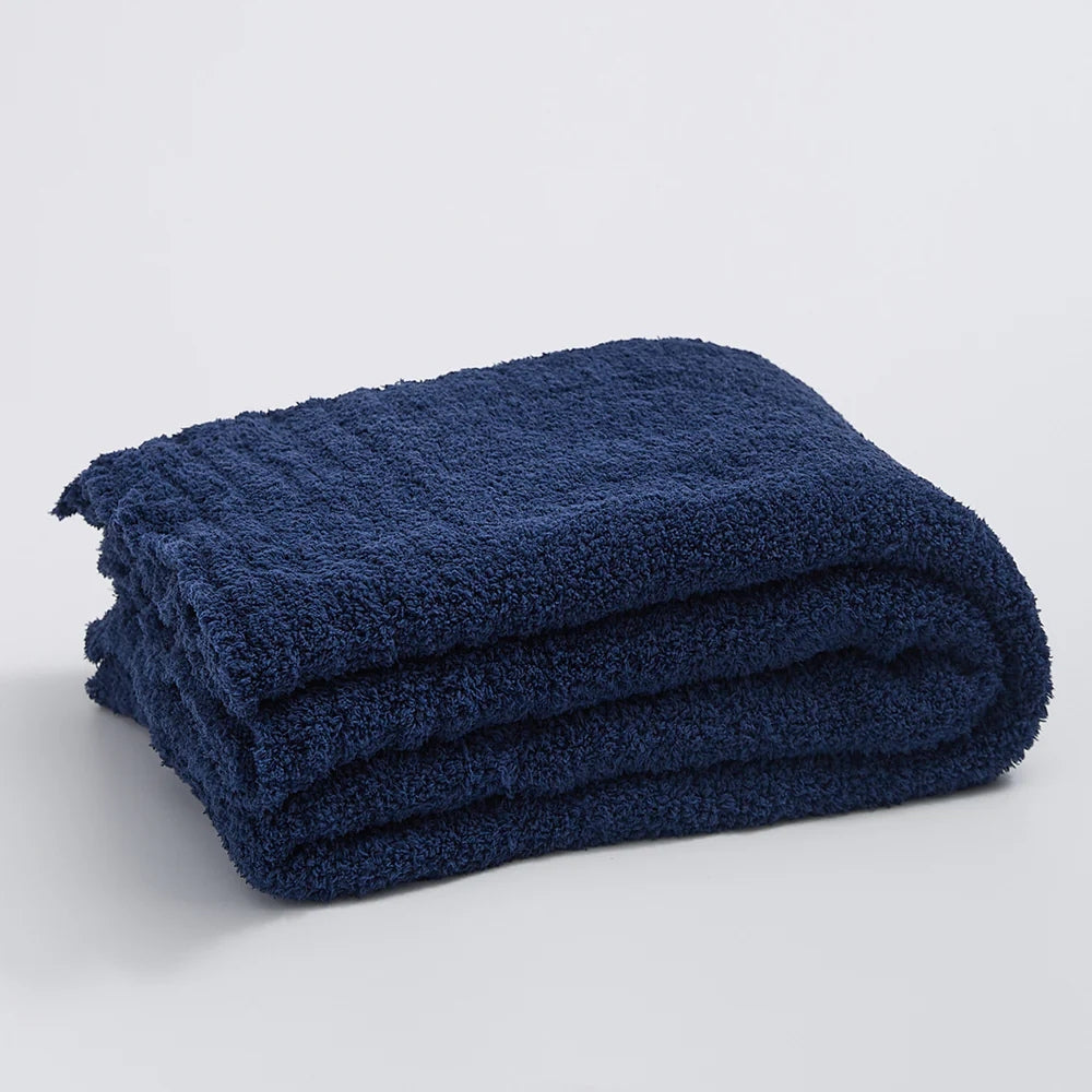 SoftNest Minimalist Knit Throw Blanket Microfiber Blend 51x63 Soft Cozy All-Season Solid Color