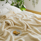 SoftNest Minimalist Knit Throw Blanket Microfiber Blend 51x63 Soft Cozy All-Season Solid Color