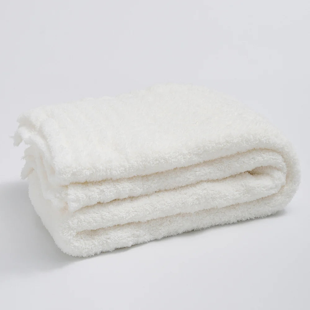SoftNest Minimalist Knit Throw Blanket Microfiber Blend 51x63 Soft Cozy All-Season Solid Color