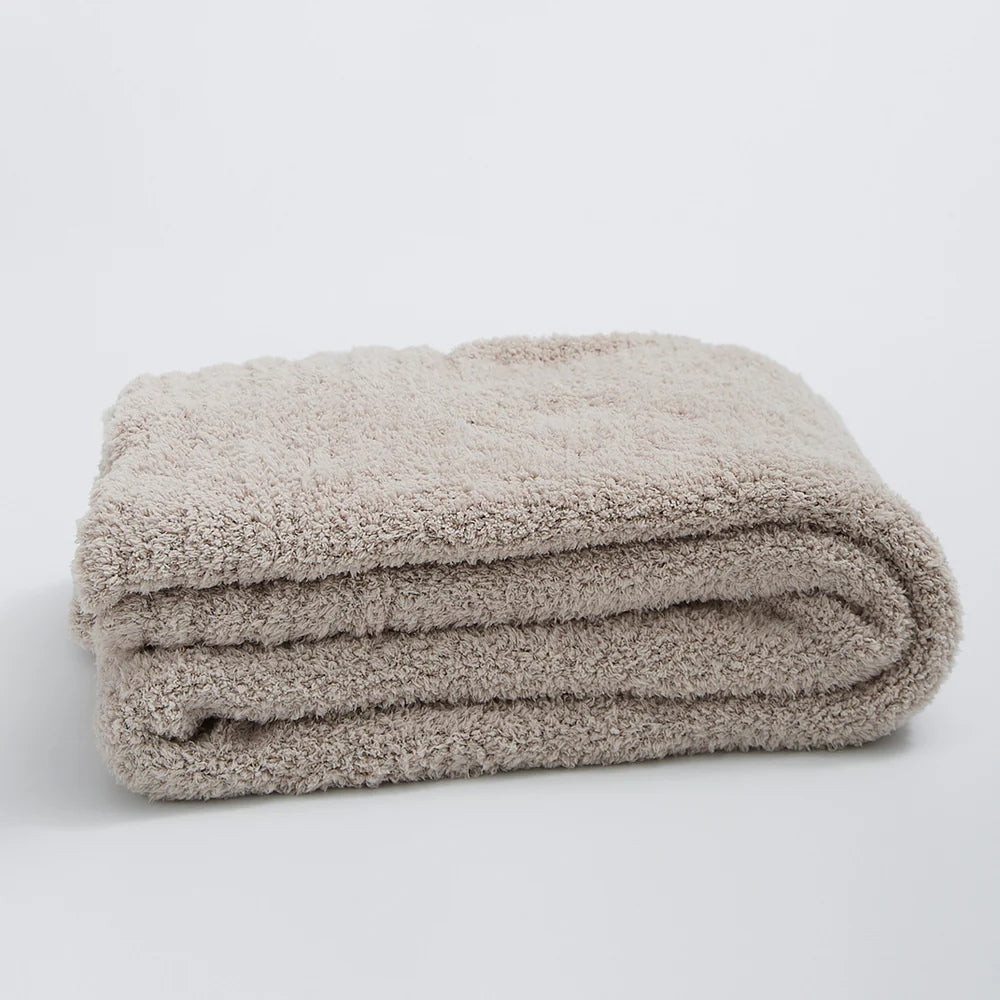 SoftNest Minimalist Knit Throw Blanket Microfiber Blend 51x63 Soft Cozy All-Season Solid Color