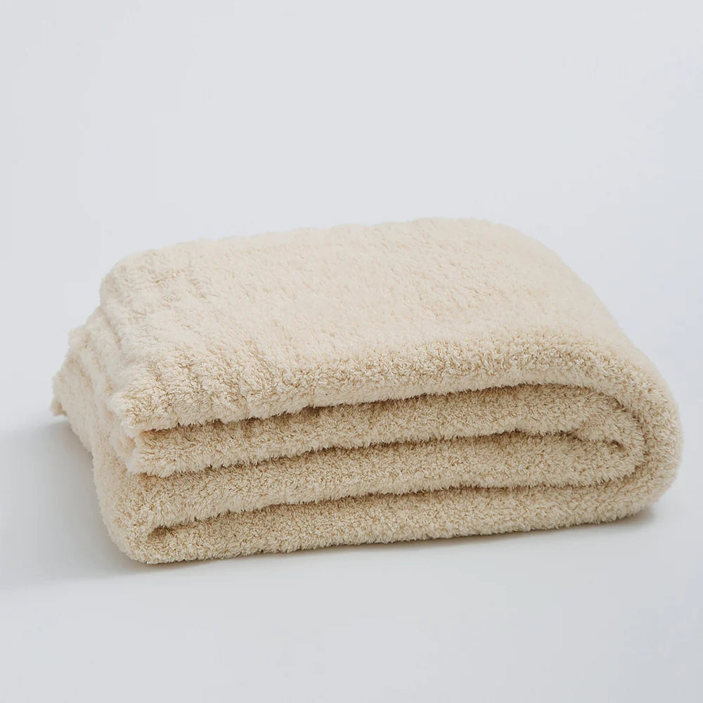SoftNest Minimalist Knit Throw Blanket Microfiber Blend 51x63 Soft Cozy All-Season Solid Color
