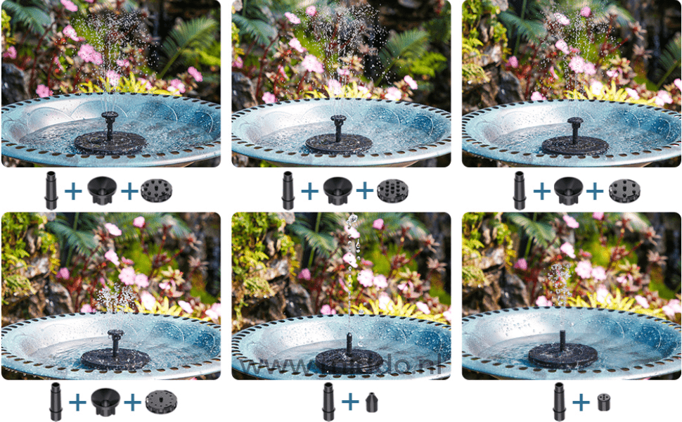Solar-Powered Outdoor Garden Fountain 16cm Durable ABS Plastic Water Feature
