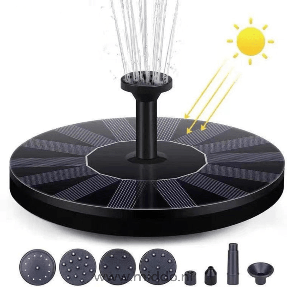 Solar-Powered Outdoor Garden Fountain 16cm Durable ABS Plastic Water Feature