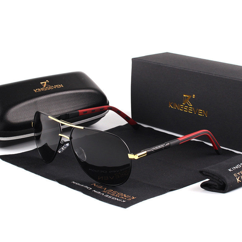 Polarized Men’s Aviator Sunglasses UV400 Protection Silicone Aluminum Frame