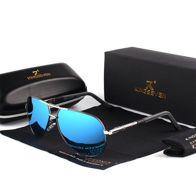 Polarized Men’s Aviator Sunglasses UV400 Protection Silicone Aluminum Frame