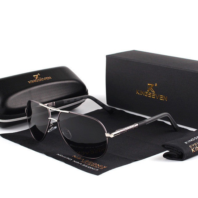 Polarized Men’s Aviator Sunglasses UV400 Protection Silicone Aluminum Frame
