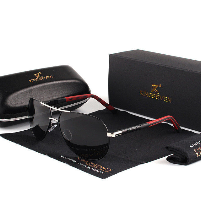 Polarized Men’s Aviator Sunglasses UV400 Protection Silicone Aluminum Frame