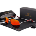 Polarized Men’s Aviator Sunglasses UV400 Protection Silicone Aluminum Frame