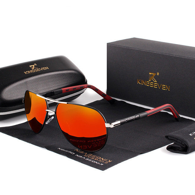 Polarized Men’s Aviator Sunglasses UV400 Protection Silicone Aluminum Frame