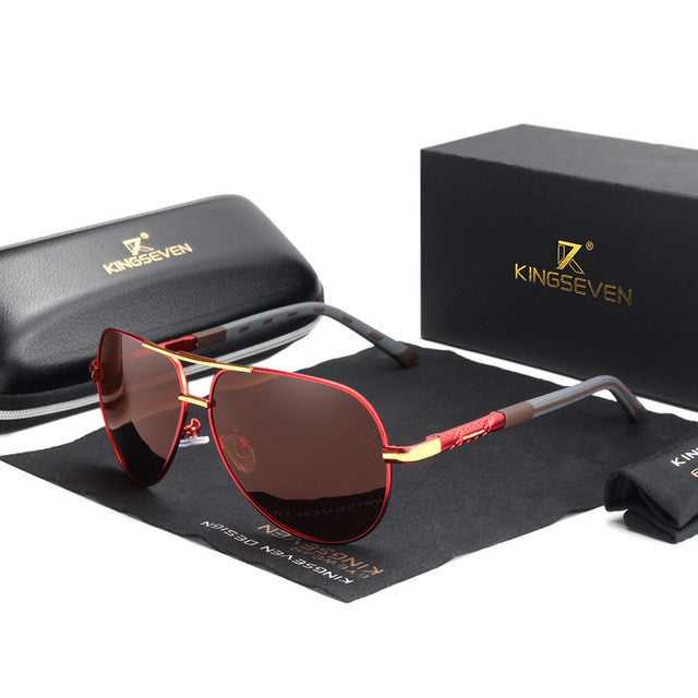 Polarized Men’s Aviator Sunglasses UV400 Protection Silicone Aluminum Frame