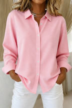 Harrow Sophie linen button-down blouse for women, lightweight and breathable summer apparel, shown in a relaxed fit.