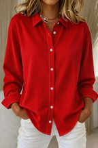 Harrow Sophie women’s linen button-down blouse in breezy summer style, lightweight and casual for warm weather.