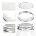 Sprouting Glass Jar Set 2pcs 950ml with Stainless Steel Lid, Mesh Sieve, and Holder for Seed Germination