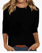 Harrow Stella women’s casual summer blouse with crew neck and three-quarter sleeves, perfect for everyday wear.