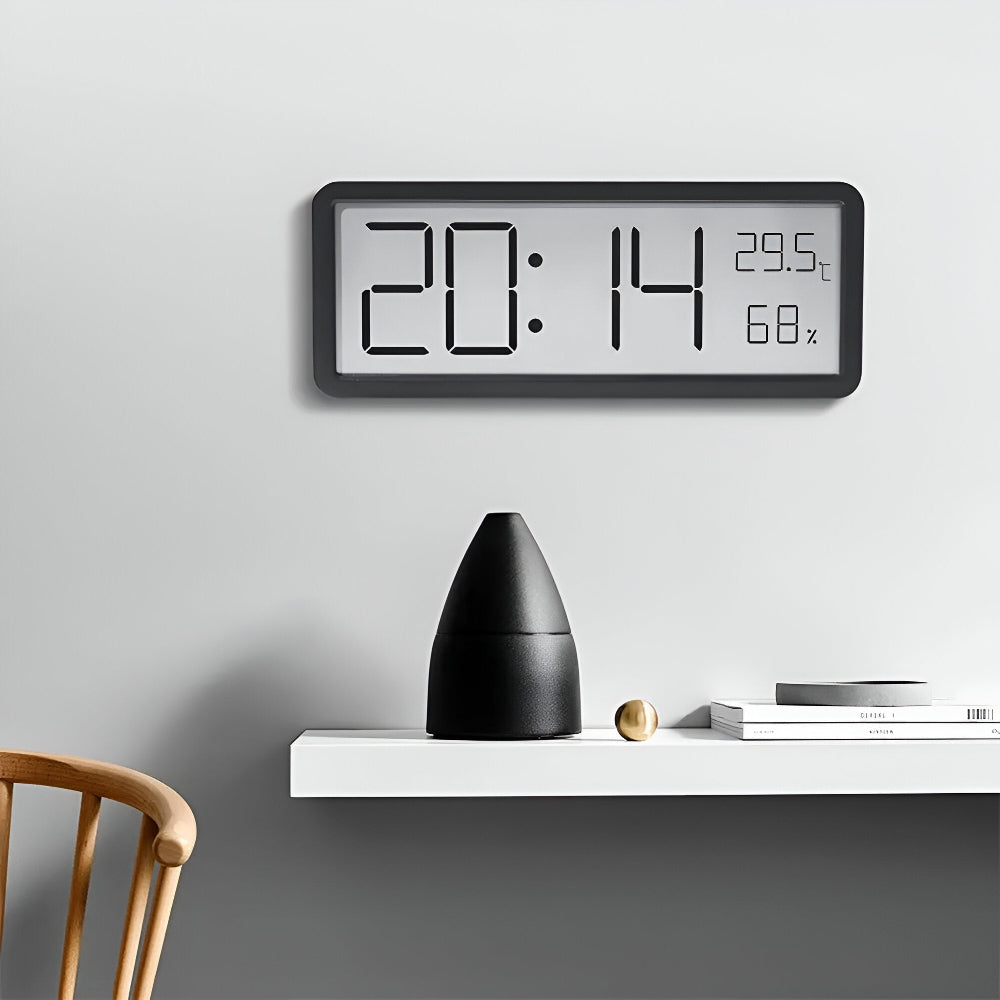 Digital LED Wall Clock Large Display with Temperature and Humidity Acrylic Modern Wall Clock