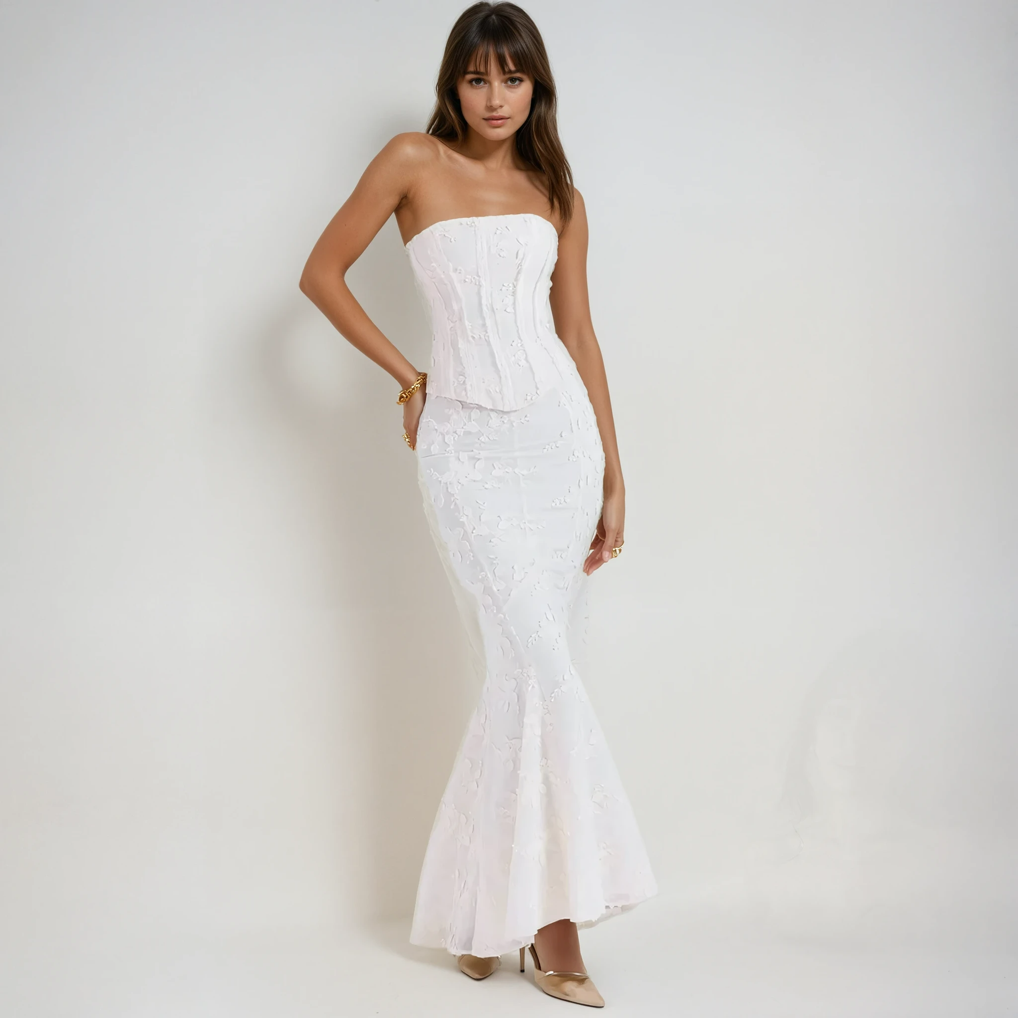 Zora | Elegant Embroidered Wedding Guest Maxi Dress for Women