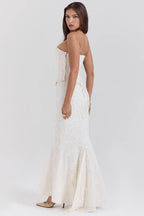 Zora | Elegant Embroidered Wedding Guest Maxi Dress for Women